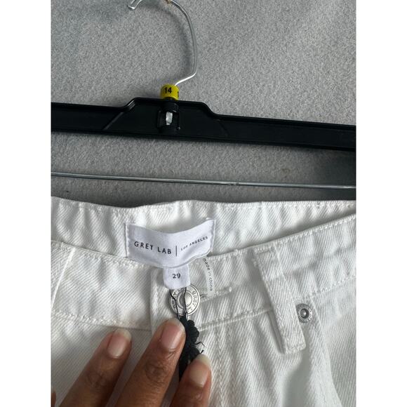 Grey lab women white wide leg jeans/high waisted - Picture 5 of 11
